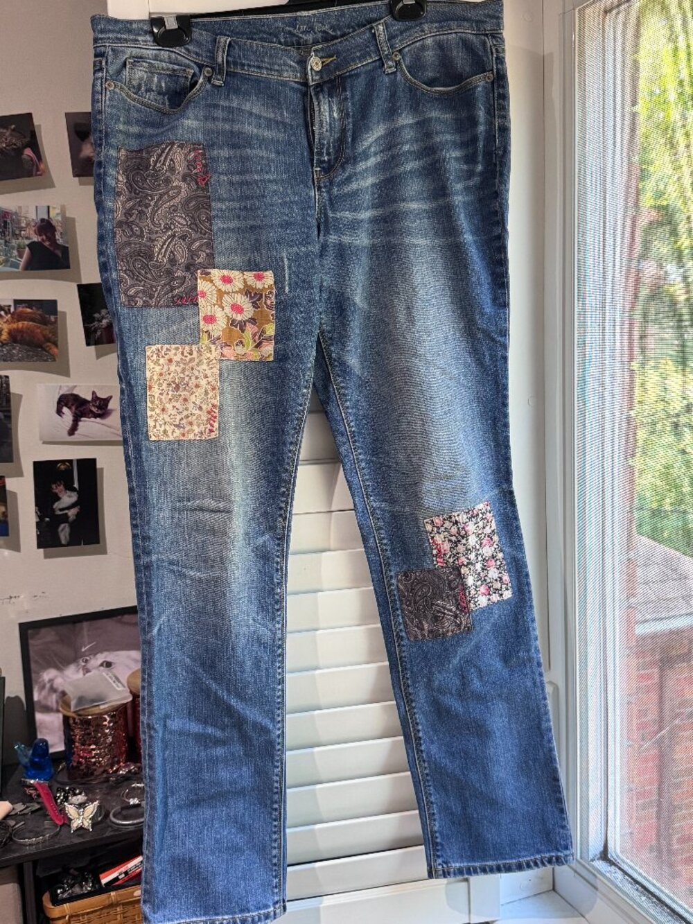 👖🌸 London Jeans Patchwork Denim – One-of-a-Kind Boho Chic! 🌸👖